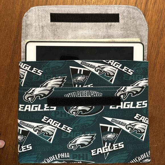 Handmade Fabric Ipad Case Pocket NFL Philadelphia Eagles Print - Picture 6 of 6